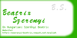 beatrix szerenyi business card
